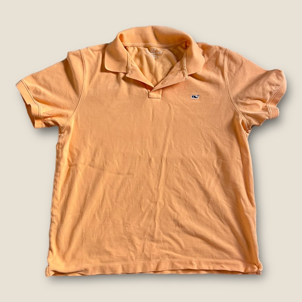 Vineyard Vines Polo Shirt Men's L Short Sleeve Orange SHRINK PLEASE READ! ✅‎